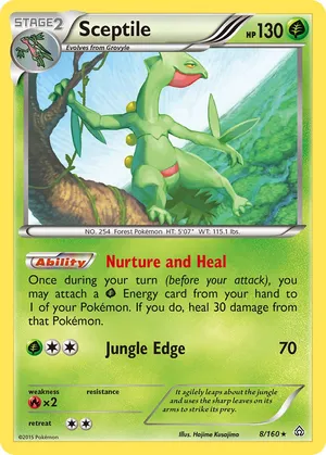 Pokemon Card Sceptile Stage2 Grass Type Wallpaper