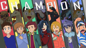Pokemon Championsand Their Partners Wallpaper