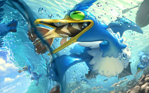 Pokémon Cramorant Hunting Fish Wallpaper