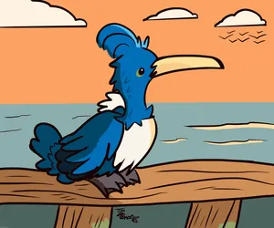 Pokémon Cramorant In Wooden Fence Wallpaper