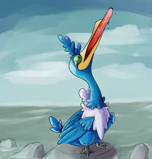 Pokémon Cramorant With Long Hotdog Wallpaper