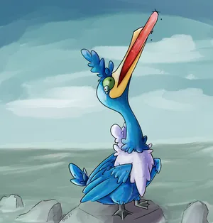 Pokémon Cramorant With Long Hotdog Wallpaper