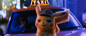 Pokemon Detective Pikachu Smirking Taxi Wallpaper