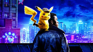 Pokemon Detective Pikachu With Tim Goodman Wallpaper