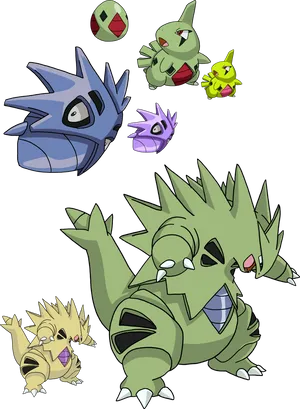 Pokemon Evolution Chain Tyranitar Pupitar Larvitar Wallpaper
