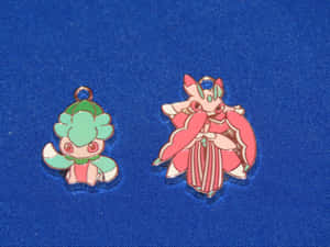 Pokémon Fomantis In Lurantis In Blue Wallpaper