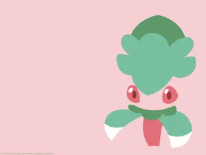 Pokémon Fomantis Pink Minimal Wallpaper