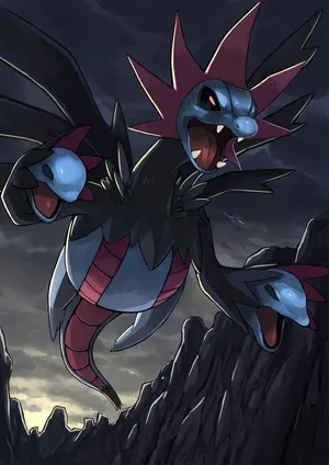 Pokémon Hydreigon In Mountains Wallpaper