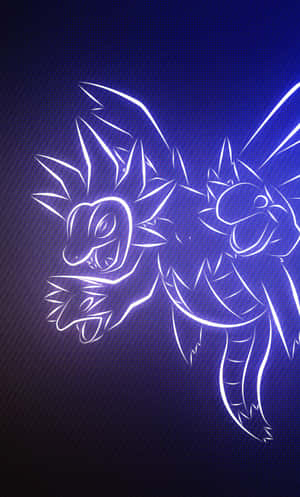 Pokémon Hydreigon Neon Light Wallpaper