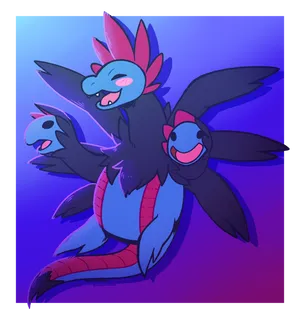 Pokémon Hydreigon With Blush Cheeks Wallpaper