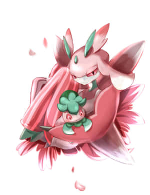 Pokémon Lurantis Hugging Formantis Wallpaper