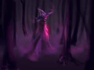 Pokémon Mismagius In Misty Forest Wallpaper