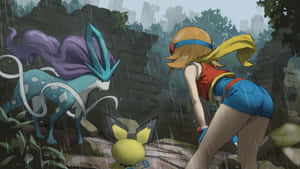 Pokemon Ranger Encounterwith Suicune Wallpaper