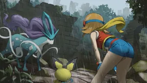 Pokemon Ranger Encounterwith Suicune Wallpaper