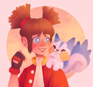 Pokemon Rangerand Partner Pokemon Wallpaper