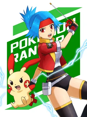 Pokemon Rangerand Pikachu Artwork Wallpaper