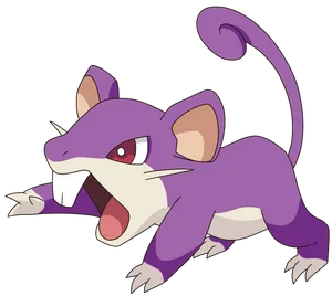 Pokemon Rattata With Purple Fur On A White Background Wallpaper
