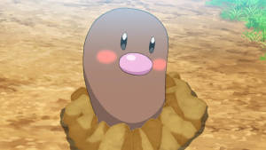 Pokémon's Diglett Buried In Ground Blushing Wallpaper