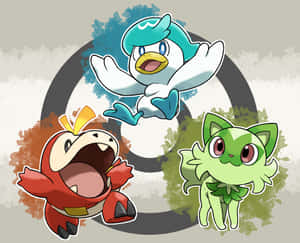 Pokemon Starters Rivalry Artwork Wallpaper