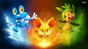 Pokemon Starters Trio Artwork Wallpaper