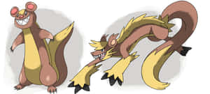 Pokémon Yungoos And Gumshoos In White Wallpaper