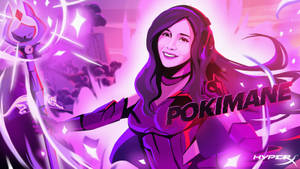 Pokimane Hyperx Game Wallpaper