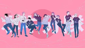 Pokimane Otv Pastel Pink Art Wallpaper