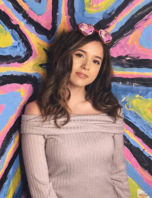 Pokimane Pastel Mural Wallpaper