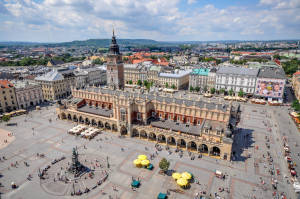 Poland Cloth Hall Drone Photography Wallpaper