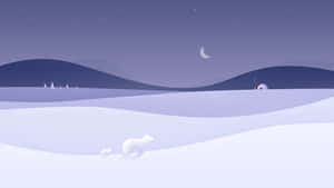 Polar_ Bear_ Journey_ Under_ Moonlight Wallpaper