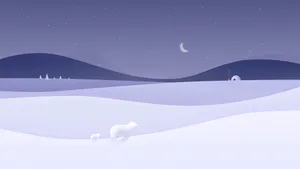 Polar_ Bear_ Journey_ Under_ Moonlight Wallpaper