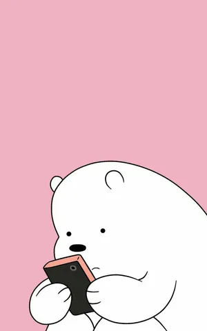 Polar Bear Using Smartphone Wallpaper