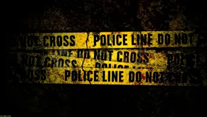 Police Yellow Tape Art Wallpaper