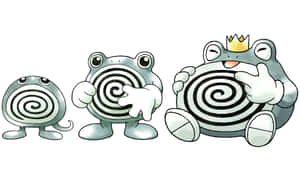 Poliwag Poliwhirl Poliwrath With Crown Wallpaper