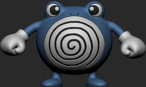 Poliwhirl Standing Render Wallpaper
