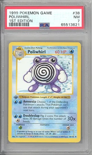 Poliwhirl Trading Card In Holder Wallpaper