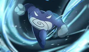 Poliwrath Against Swirling Lights Wallpaper