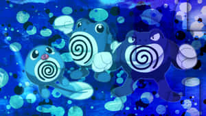 Poliwrath Poliwag Poliwhirl Against Water Wallpaper