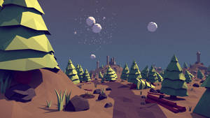 Polygon Forest 4d Ultra Hd Wallpaper