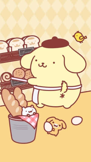 Pompompurin Bakery Aesthetic Wallpaper