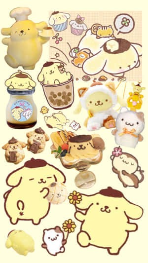 Pompompurin Collage Aesthetic Wallpaper