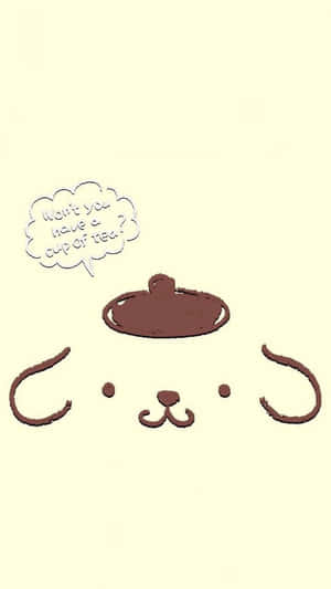 Pompompurin Cupof Tea Aesthetic Wallpaper