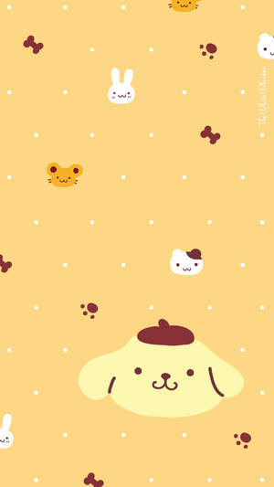 Pompompurin Cute Logo Pattern Hd Wallpaper