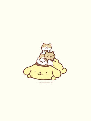 Pompompurin Looking Adorable In His Yellow Hoodie Wallpaper