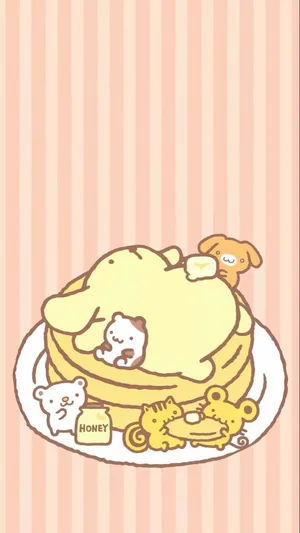 Pompompurin Pancakes Aesthetic Wallpaper Wallpaper