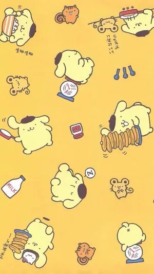 Pompompurin Pattern Wallpaper