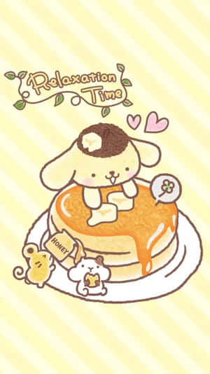 Pompompurin_ Relaxation_ Time_ Illustration Wallpaper