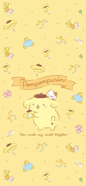 Pompompurin Yellow Aesthetic Wallpaper Wallpaper
