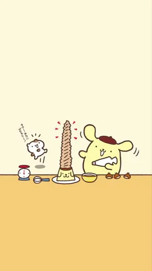 Pompompurinand Friends Cooking Treats Wallpaper