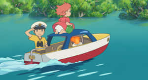 Ponyo_and_ Sosuke_ Boat_ Adventure Wallpaper